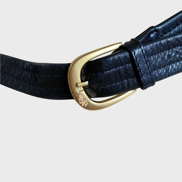 Tignanello Black Leather Crossbody Shoulder Bag Tassel Charm Pockets Adjustable - Picture 16 of 16